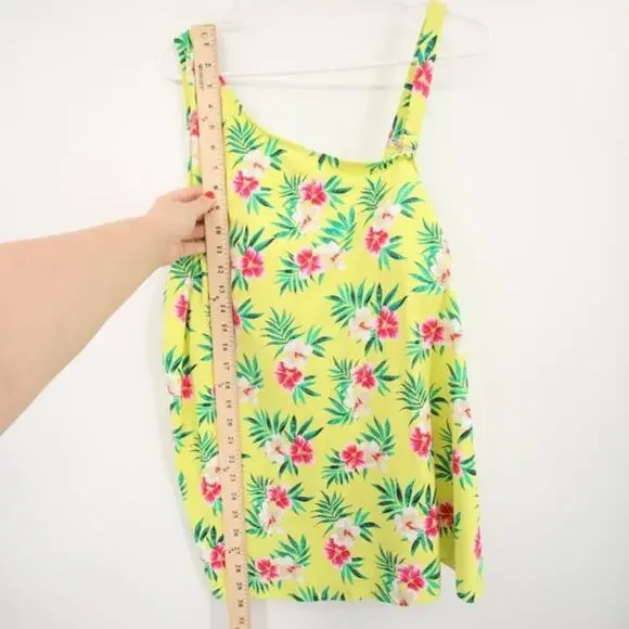 NWT Lands End Floral Yellow One Shoulder Tankini Swim Top Size 26W - Picture 4 of 11